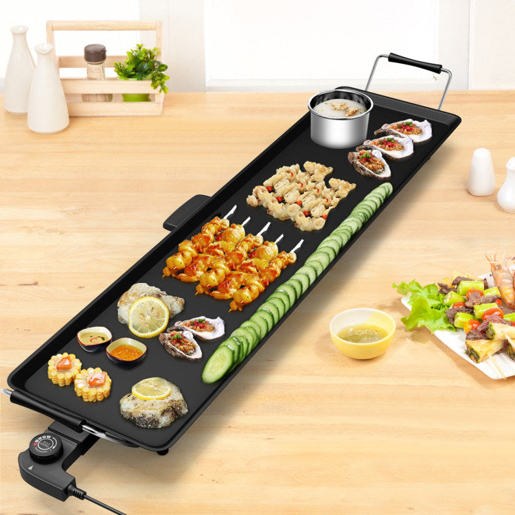 A 35 Inch Electric Griddle with Adjustable Temperature on a white background.