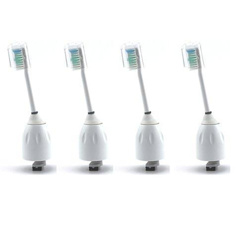 Four Philips Sonicare Generic Replacement Brush Heads in a row on a white background.