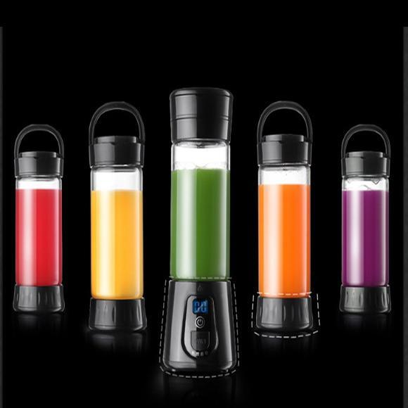Using the JuiceUp N Go Quick Portable Juicer And Smoothie Blender to create a variety of juices by crushing ice cubes.