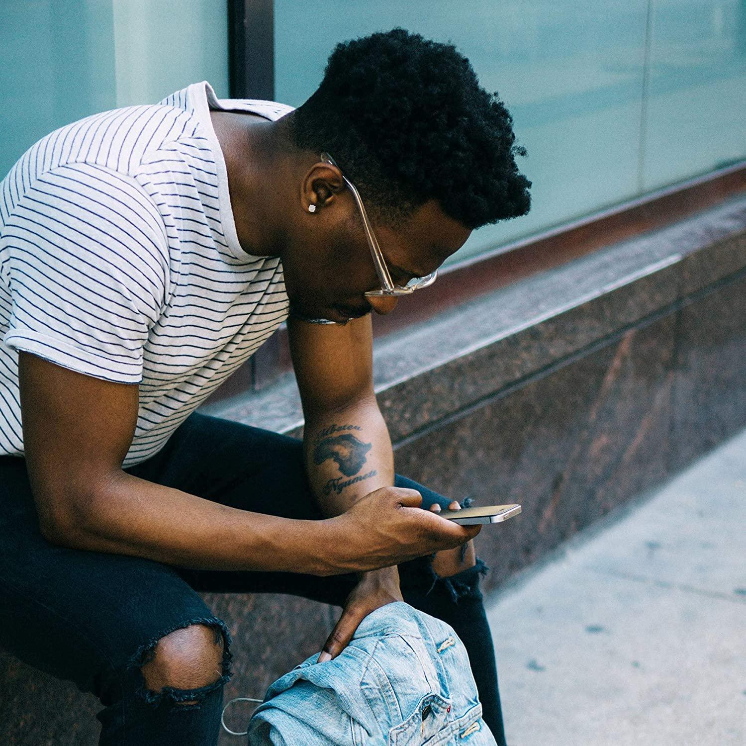 Round Stud Earrings for Men and Women, 14K Gold-Plated and Iced Out with Cubic Zirconia, featuring 925 Sterling Silver Screw-Back clasps. Perfect for Streetwear, Rapper Micropave, or Hip Hop Jewelry.