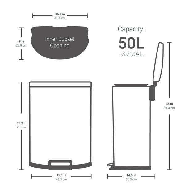 A 50L/13Gal Heavy Duty Hands-Free Stainless Steel Commercial/Kitchen Step Trash Can with impeccable design and craftsmanship, showcased on a clean white background.