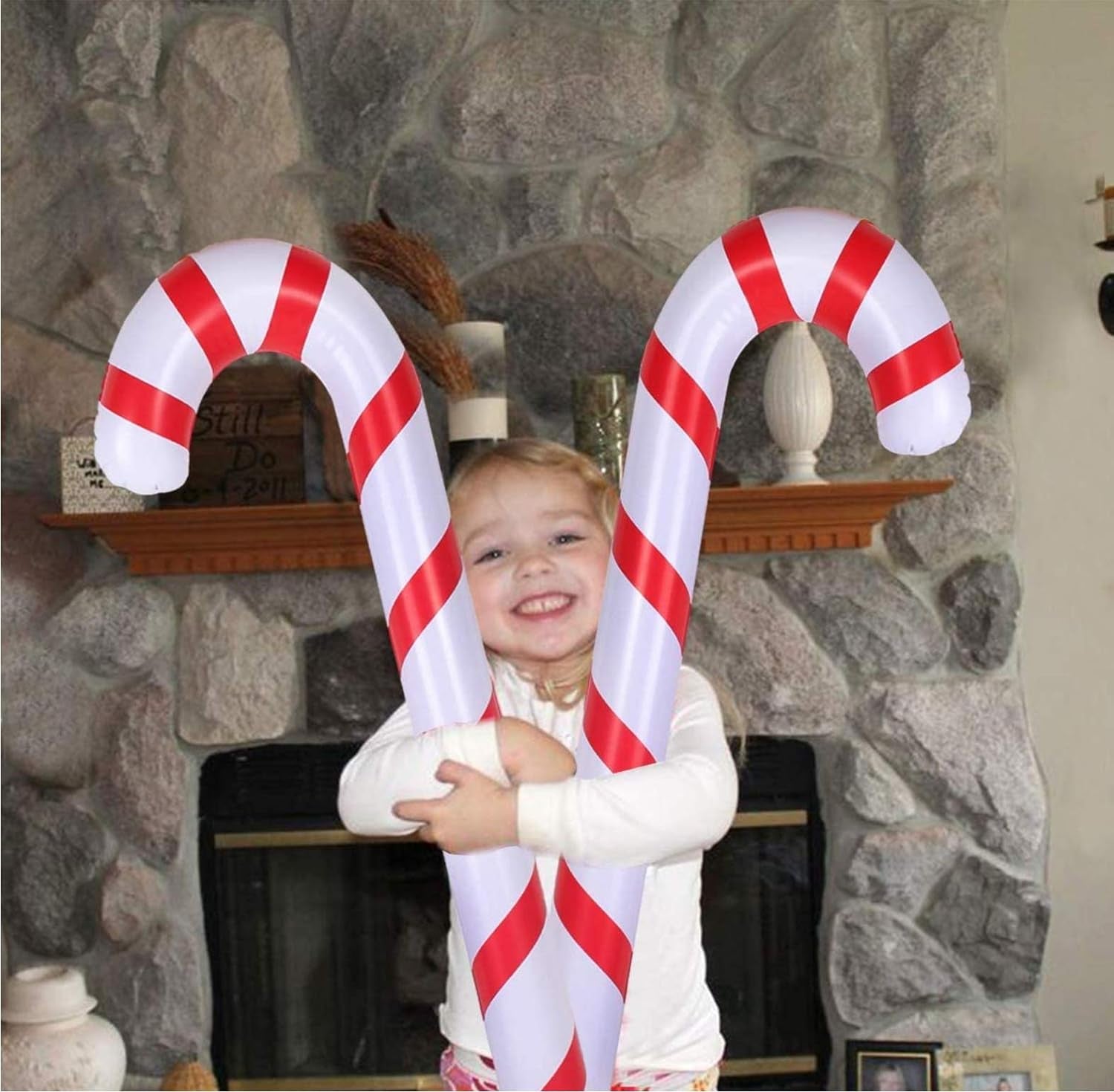 6Pcs 35 Inch Inflatable Christmas Candy Cane for Christmas Decorations, Outdoor Holiday Decorations by