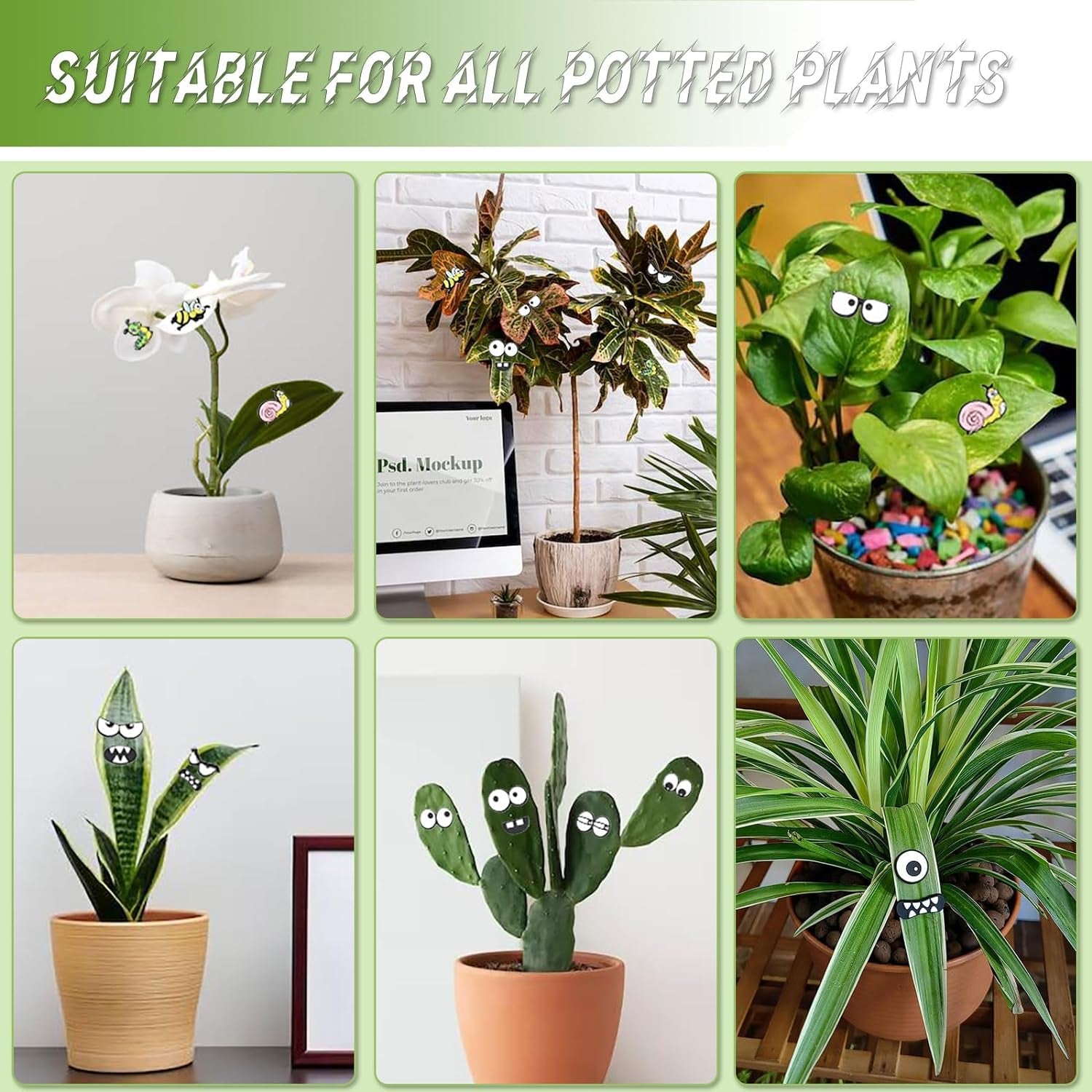 Plant Magnets, 20Pcs Monster Plant Magnets Eyes for Potted Plants, Funny Plant Pins Charms, Cute Plant Safe Magnets Silicone Decor, Indoor Outdoor Plant Accessories, Unique Gifts for Plant Lovers (A)