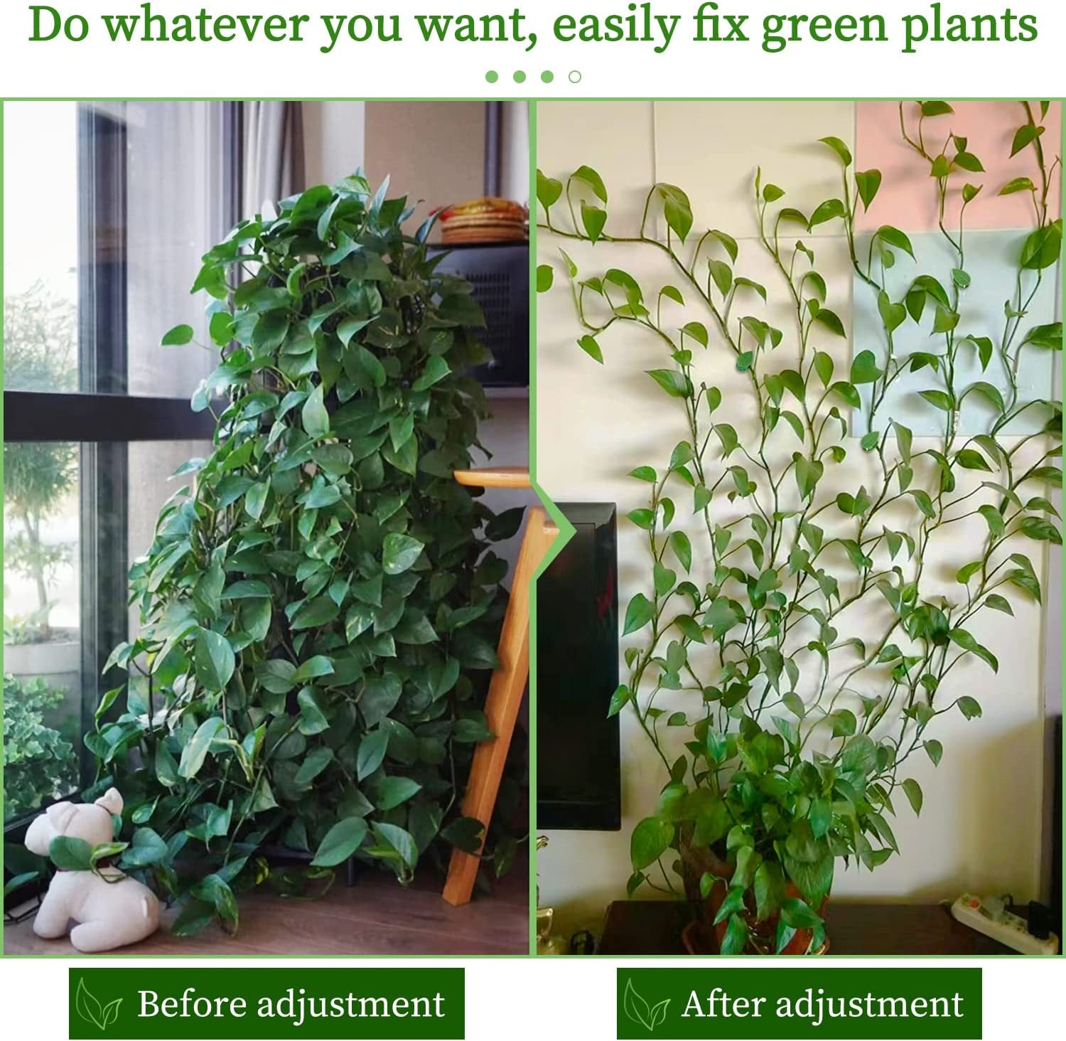 30 Pcs Plant Climbing Wall Fixture Clip Self-Adhesive Hook Vines Traction Invisible Stand Green Leaf Plant Clip Garden Wall Clip Plant Clip for Climbing Plants