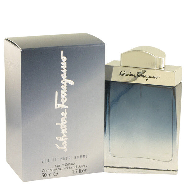 A bottle of Subtil Eau De Toilette Spray 1.7 Oz for men by elio ferragni.