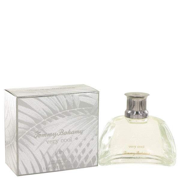 A bottle of Tommy Bahama Very Cool Eau De Cologne Spray 3.4 Oz For Men with a box in front of it.