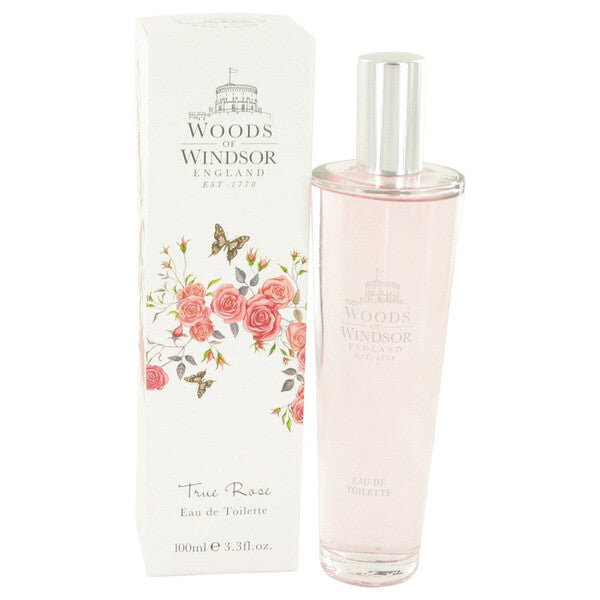 A bottle of True Rose Eau De Toilette Spray 3.3 Oz For Women.