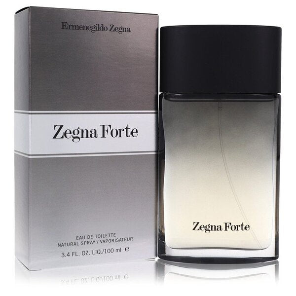 An invigorating bottle of Zegna Forte Eau De Toilette Spray 3.4 Oz For Men, crafted by perfumer Cecile Matton for Ermenegildo Zegna.