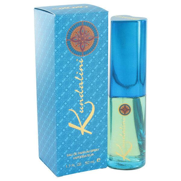 A blue bottle of Xoxo Kundalini Eau De Parfum Spray 1.7 Oz for women.