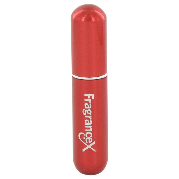 A red bottle with the word "Travalo Travel Spray Mini Travel Refillable Spray With Cap Refills From Any Fragrance Bottle (maroon) 0.14 Oz For Women" on it.