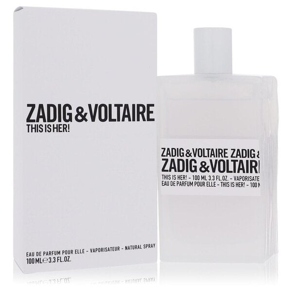 A bottle of This Is Her Eau De Parfum Spray 3.4 Oz for women.