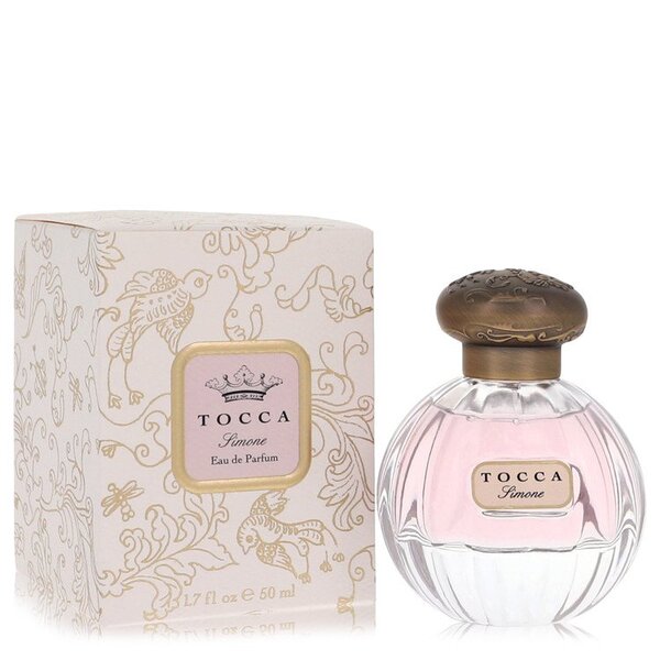 A bottle of Tocca Simone Eau De Parfum Spray 1.7 Oz For Women in front of a box.