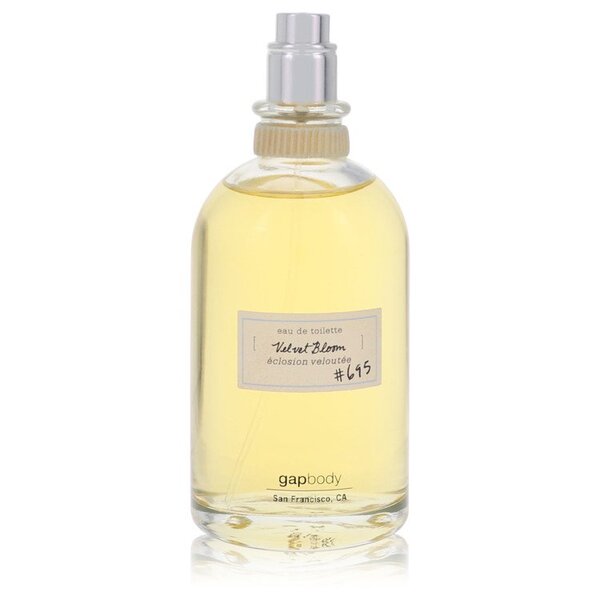A bottle of Velvet Bloom 695 Eau De Toilette Spray (tester) 3.4 Oz For Women on a white background.