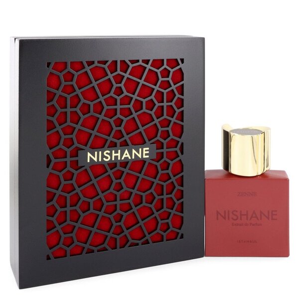 A bottle of Zenne Extrait De Parfum Spray (unisex) 1.7 Oz For Women with a red box.