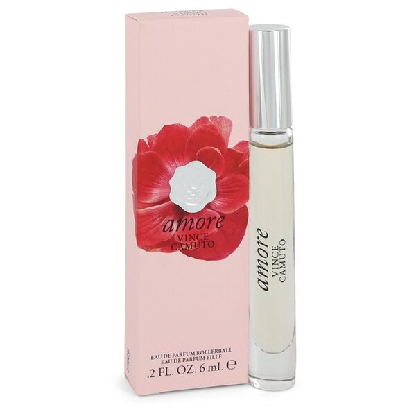 A Vince Camuto Amore Mini Edp Rollerball 0.2 Oz For Women with a red flower on it.