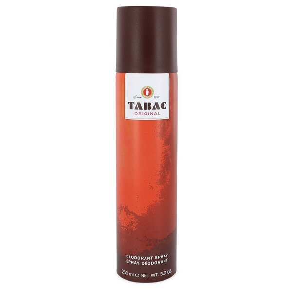 A bottle of Tabac Deodorant Spray 5.6 Oz For Men on a white background.