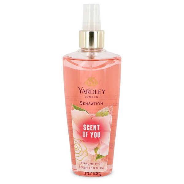 A Yardley Scent Of You Perfume Mist 8 Oz For Women with a rose on it.