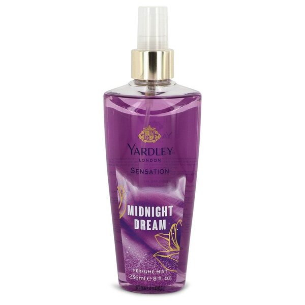 A bottle of Yardley Midnight Dream Perfume Mist 8 Oz For Women.