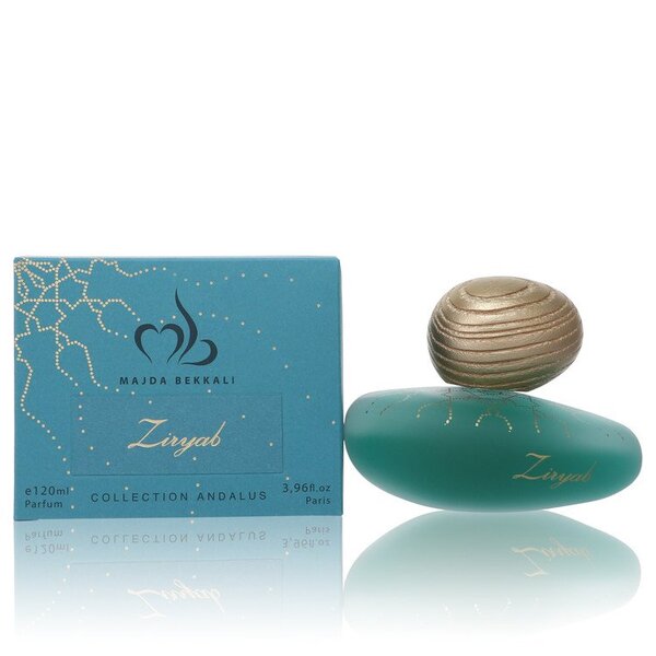 A blue box with a bottle of Ziryab Eau De Parfum Spray (unisex) 3.96 Oz For Women.