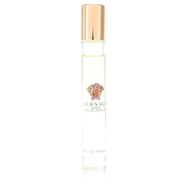 Description: A Versace Eros Edp Rollerball (tester) 0.3 Oz For Women on a white background, possibly from the Versace brand.