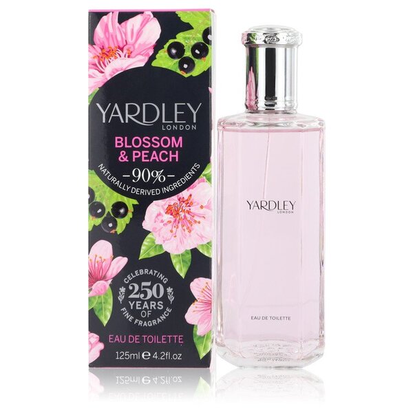 Yardley London presents Yardley Blossom & Peach Eau De Toilette Spray 4.2 Oz For Women, a mesmerizing perfume celebrating the essence of womanhood in a stylish 50ml bottle.