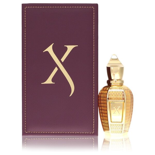A Xerjoff Luxor perfume with an oriental spicy fragrance and the letter X on it.