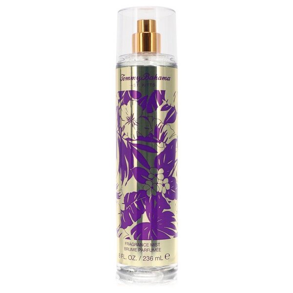 A Tommy Bahama St. Kitts Fragrance Mist 8 Oz For Women bottle with a floral design on it.