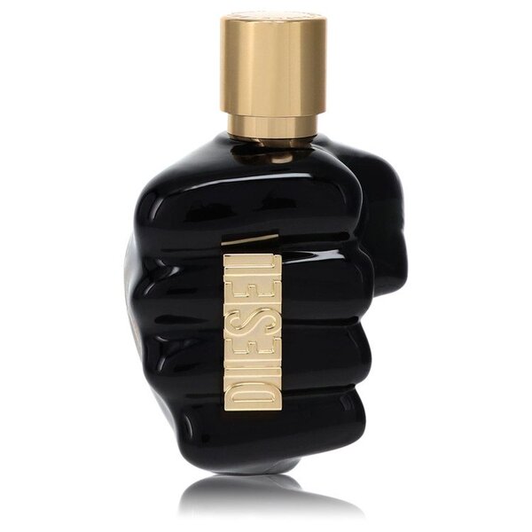 A black bottle with a gold fist on it containing Spirit Of The Brave Eau De Toilette Spray (tester) 2.5 Oz For Men, a captivating men's cologne with a woody scent.