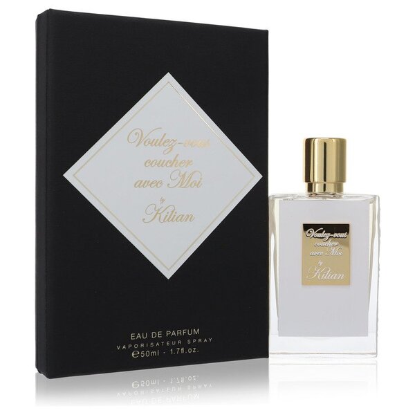 A bottle of Voulez-vous Coucher Avec Moi Eau De Parfum Spray 1.7 Oz For Women with a black box.