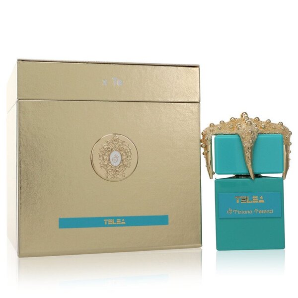 A box with a Telea Extrait De Parfum Spray (unisex) 3.38 Oz For Women next to it.