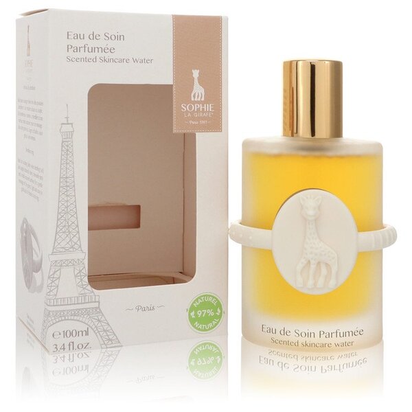 Sophie La Girafe Eau De Soin Parfumee (unisex) 3.4 Oz For Women, an alluring fragrance captured in a bottle adorned with a graceful giraffe, crafted using safe and natural ingredients.