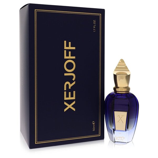 A bottle of Xerjoff Ivory Route Eau De Parfum Spray (unisex) 1.7 Oz For Men in front of a box.