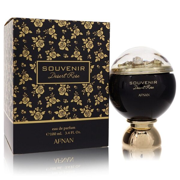 The Souvenir Desert Rose Eau De Parfum Spray 3.4 Oz For Women, designed for women, is beautifully presented with a gleaming gold box.