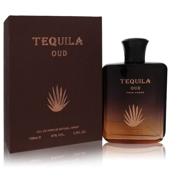 A bottle of Tequila Oud Eau De Parfum Spray (unisex) 3.3 Oz For Men.