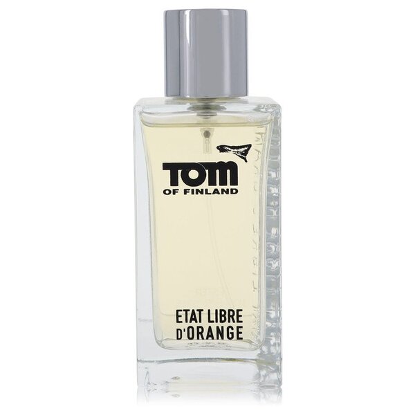 A bottle of Tom Of Finland Eau De Parfum Spray (tester) 3.4 Oz For Men.