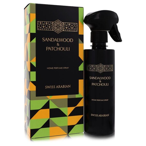 Swiss Arabian Sandalwood And Patchouli Home Perfume Spray 10.1 Oz For Men with a box.