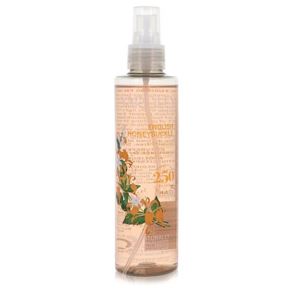 A women's Yardley English Honeysuckle Moisturizing Body Mist 6.8 Oz For Women bottle on a white background.