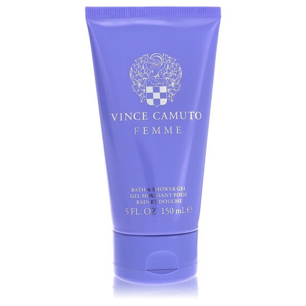 A tube of Vince Camuto Femme Shower Gel 5 Oz For Women with a fresh fragrance.