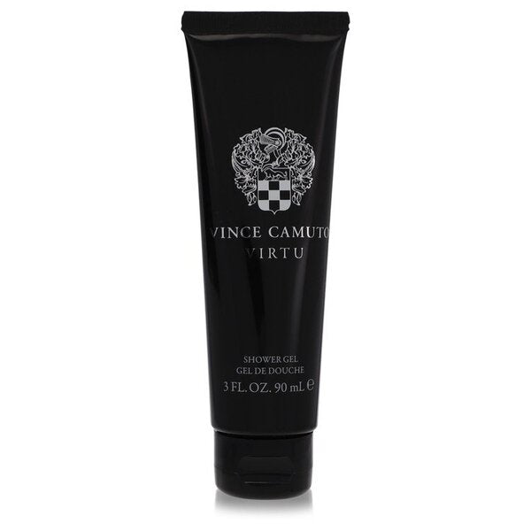 A tube of Vince Camuto Virtu Shower Gel 3 Oz For Men with a spicy scent, designed for virtu men.