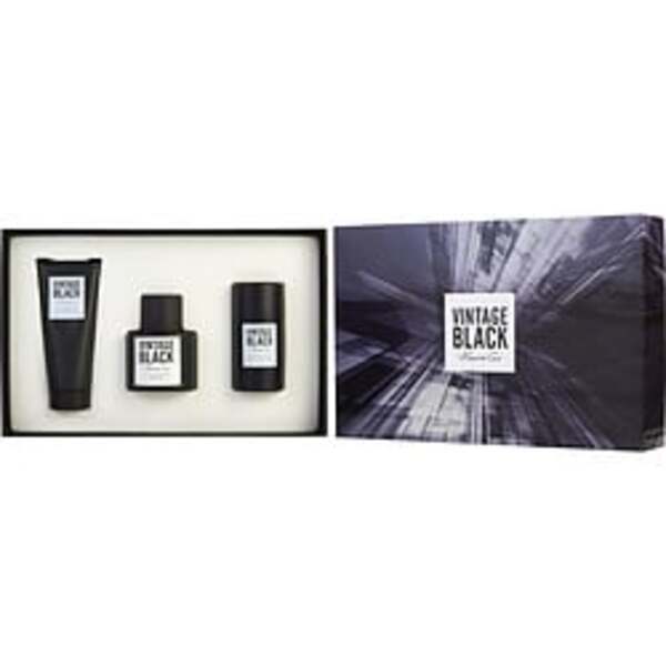 Vintage Black By Kenneth Cole Edt Spray 3.4 Oz & Aftershave Balm 3.4 Oz & Deodorant Stick Alcohol Free 2.6 Oz For Men gift set including a refreshing aftershave balm and an elegant EDT spray.