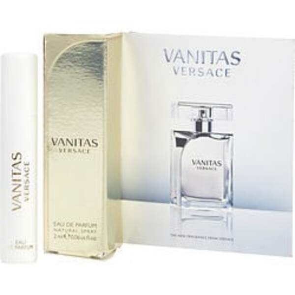 Vanitas Versace By Gianni Versace Eau De Parfum Vial On Card for women, with Fragrance Notes.