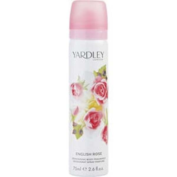 Yardley By Yardley English Rose Body Spray 2.6 Oz (new Packaging) for women, featuring delicate fragrance notes, showcased on a white background.