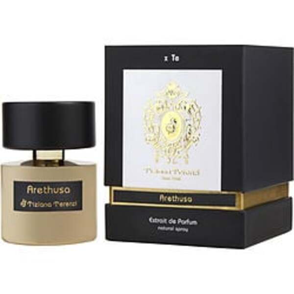 A box with a Tiziana Terenzi Arethusa perfume bottle in EXTRAIT DE PARFUM SPRAY, created by Tiziana Terenzi, suitable for both men and women.