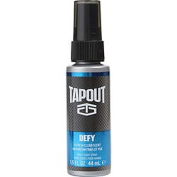 A 1.5 oz bottle of Tapout Defy By Tapout Body Spray 1.5 Oz For Men on a white background.