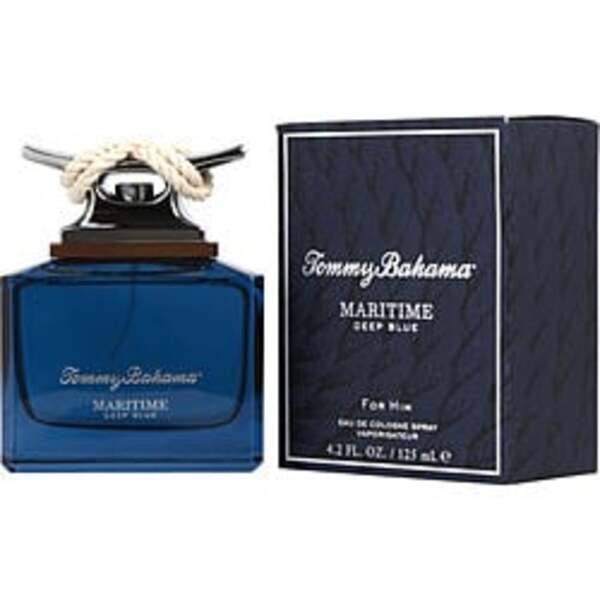 A magnificent bottle of Tommy Bahama Maritime Deep Blue By Tommy Bahama Eau De Cologne Spray 4.2 Oz For Men, featuring captivating fragrance notes.