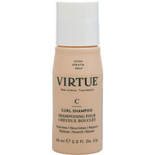 A 2 oz bottle of Virtue By Virtue Curl Shampoo 2 Oz For Anyone on a white background.