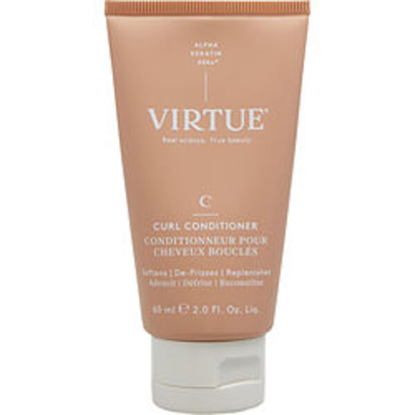 A bottle of Virtue By Virtue Curl Conditioner 2 Oz For Anyone on a white background.