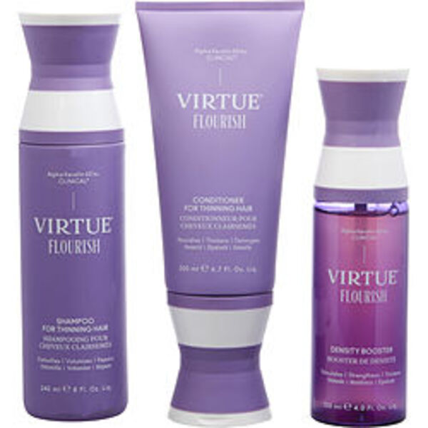 Virtue By Virtue Flourish Nightly Intensive Hair Rejuvenation Treatment 3 Month Supply For Anyone shampoo and conditioner set for intensive hair rejuvenation treatment.