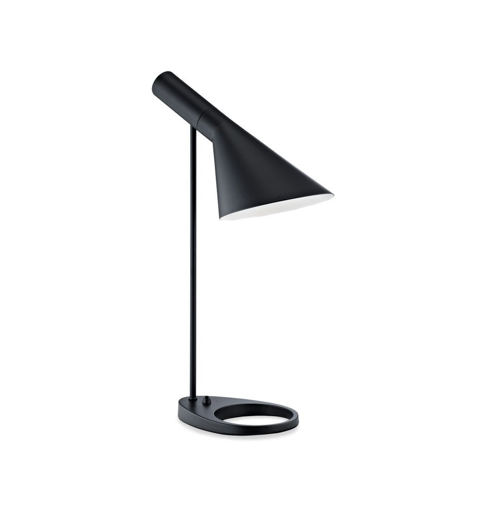 A Hagen Table Lamp from ModernMazing with a white shade.