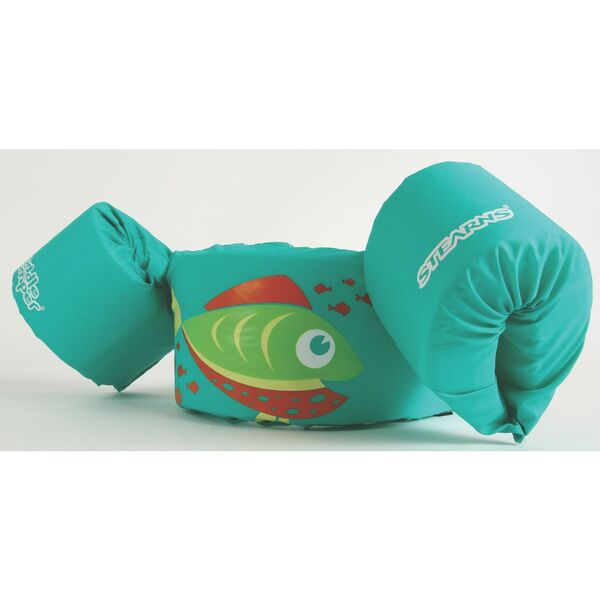 A child's floatation device with a Stearns Kids Puddle Jumper Life Jacket Fish on it.